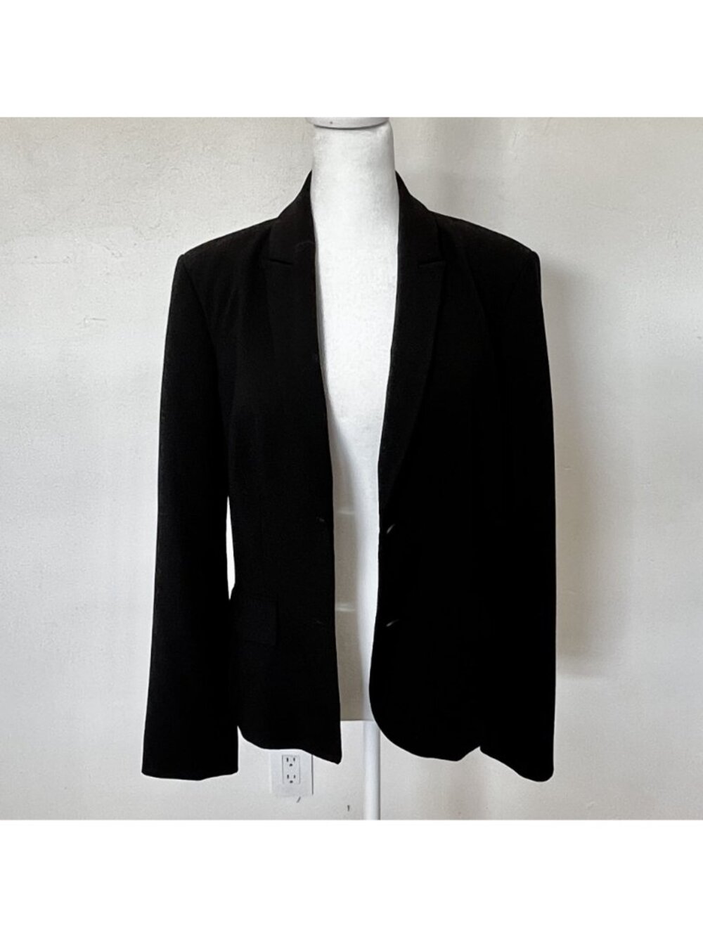 Calvin Klein Womens Blazer Notched 2 Button Black Sz 10 Classic Capsule Neutral - Picture 6 of 14